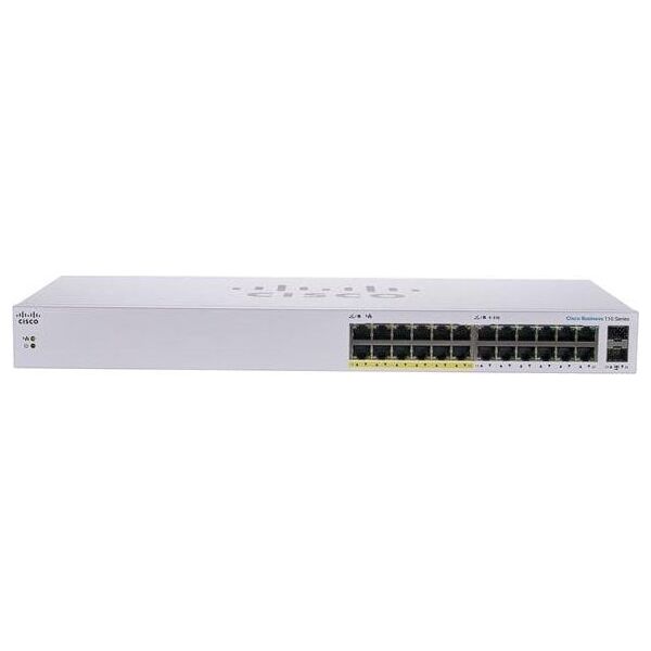 Cisco Cisco switch CBS110-24PP, 24xGbE RJ45, 2xSFP (combo with 2 GbE), fanless, PoE, 100W - REFRESH