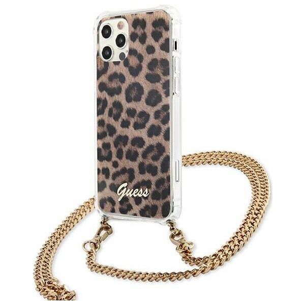 Guess Guess GUHCP12LKCLEO iPhone 12 Pro Max 6,7" Leopard hardcase Gold Strap