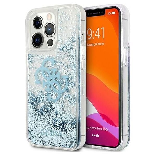 Guess Etui Guess GUHCP13LLG4GBL Apple iPhone 13 Pro niebieski/blue hardcase 4G Big Liquid Glitter