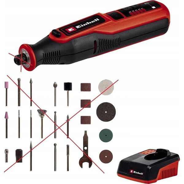 Szlifierka Einhell Einhell cordless grinding and engraving tool TE-MT 7.2 Li, straight grinder (red/black, Li-Ion battery 1.5Ah)