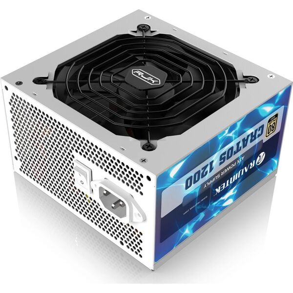 Τροφοδοτικό Raijintek RAIJINTEK CRATOS 1200 WHITE, τροφοδοτικό υπολογιστή (λευκό, διαχείριση καλωδίων, 1200 watts)