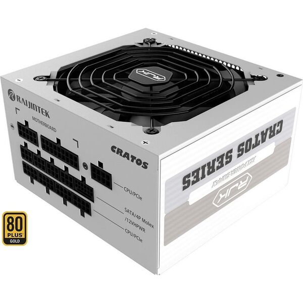 Τροφοδοτικό Raijintek RAIJINTEK CRATOS 1200 WHITE, τροφοδοτικό υπολογιστή (λευκό, διαχείριση καλωδίων, 1200 watts)