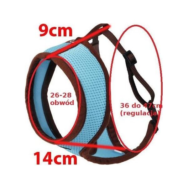 Kerbl Szelki z lamówką + smycz 120cm dla kota Czerwone
