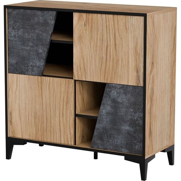 Cama Meble Regał 4D OVO 90x38xH90 dąb/beton