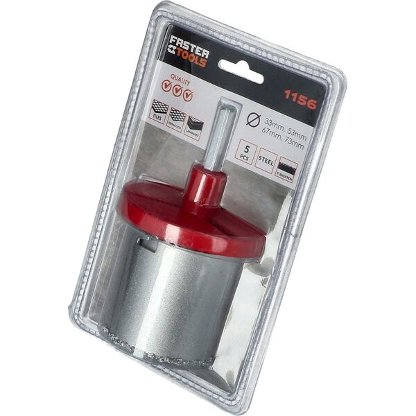 Faster Tools FASTER TOOLS Otwornica koronowa z nasypem wolframu - 5cz. 33 - 73 one size