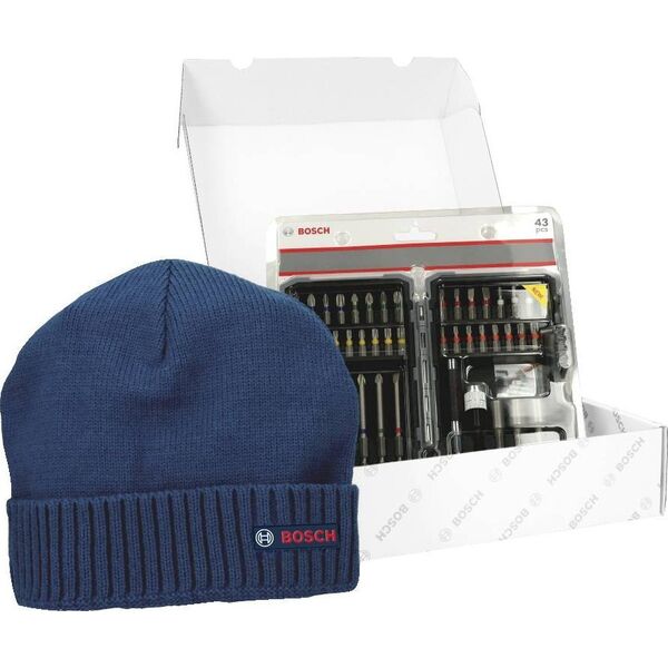 Zestaw narzędzi Bosch Bosch Christmas set screwdriver bit set, 43 pieces (blue, including free Bosch beanie)