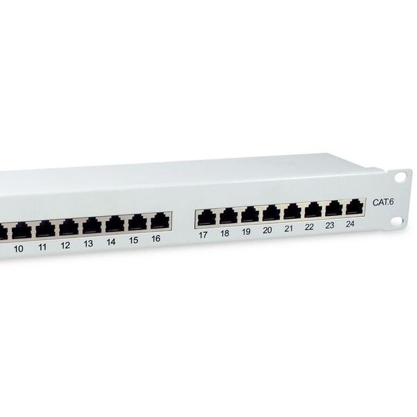 Equip Equip Patchpanel 24x RJ45 Cat6  19" FTP 1HE ISO/IEC hellgrau