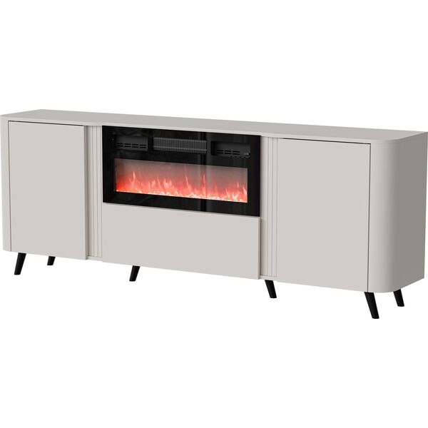 Cama Meble Komoda VOLARE 200x39x75 kaszmir + kominek