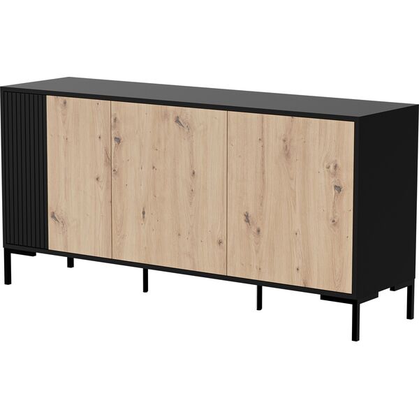 Cama Meble Komoda MERCI 151x40x74 czarny/dąb artisan