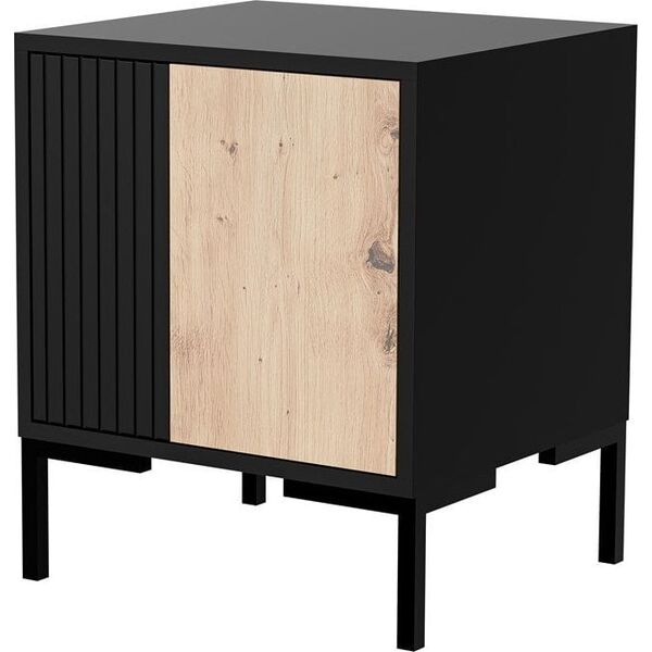 Cama Meble Szafka nocna 2szt MERCI 44x40x52,5 czarny/dąb artisan