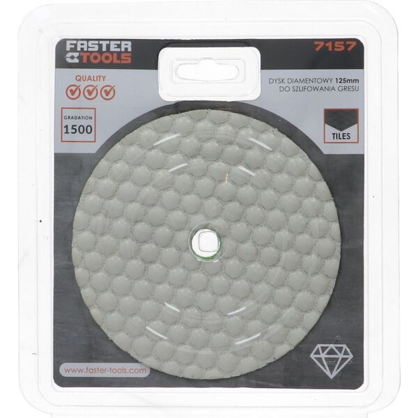 Faster Tools FASTER TOOLS dysk diamentowy do szlifowania gresu 125mm g. 1500 one size