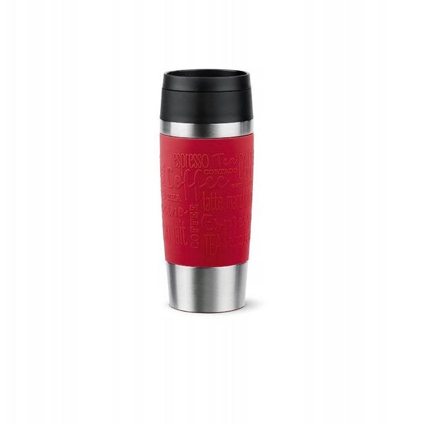 Emsa TRAVEL MUG Classic Thermo Mug (dark red/stainless steel, 0.36 liters)