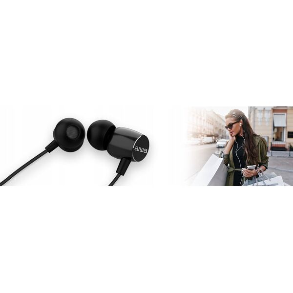 Słuchawki douszne AIWA ESTM-30BK 99dB 16ohm Czarne