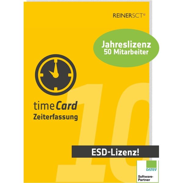 REINERSCT timeCard 10 Zeiterfassung Jahreslizenz fuer 50 Mitarbeiter