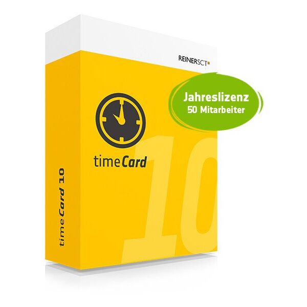 REINERSCT timeCard 10 Zeiterfassung Jahreslizenz fuer 50 Mitarbeiter