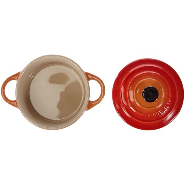 Le Creuset Stoneware Set of 4 petite Casseroles 10x5cm volcan.
