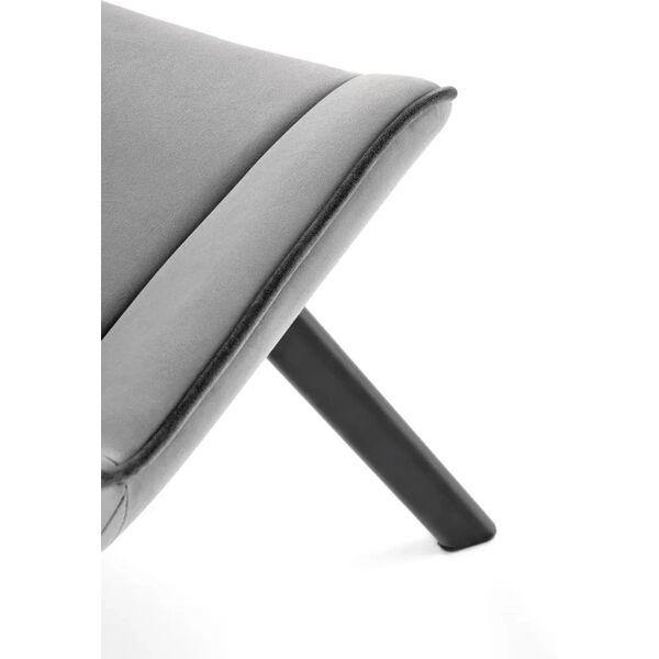 Krzesło tapicerowane K520 VELVET szare obracane HALMAR
