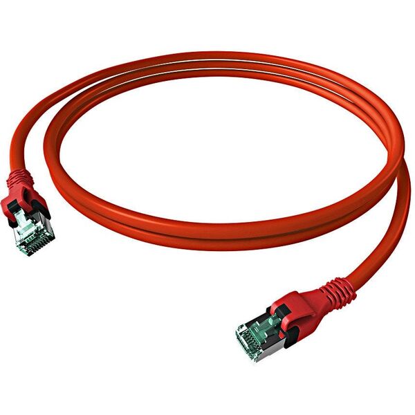 Καλώδιο Patch EasyLan DualBoot® PushPull Cat.6A (Class EA), S/FTP, RJ45 / RJ45, κόκκινο, 2 m