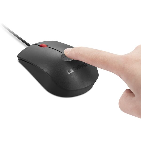 Lenovo - Ποντίκι - οπτικό - 3 κουμπιά - ενσύρματο - USB - Μαύρο, Κόκκινο