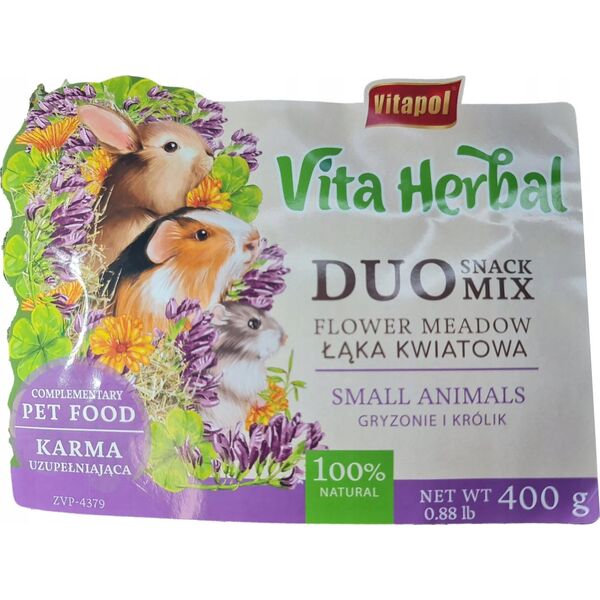 Vitapol VITAPOL - VITA HERBAL duo snack sianko łąka kwiatowa gryzoń królik 400g