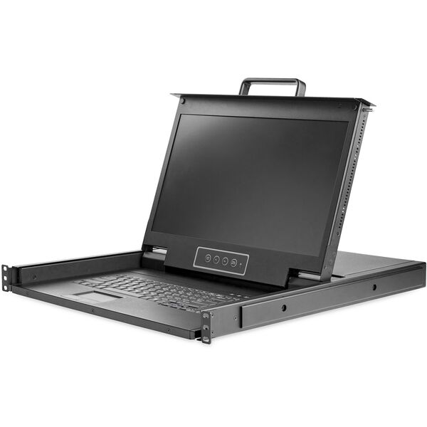 StarTech.com Rack KVM Konsole HD 1080p - US Tastatur(QWERTY), Ein Port VGA KVM mit 17" LCD Monitor - 1HE LCD KVM Konsolenschublade mit Kabeln - USB Unterstutzung - 50.000 MTBF (RKCONS17HD) - KVM-Konsole mit KVM-Switch - 1 Anschlusse - USB - 43.9 cm (