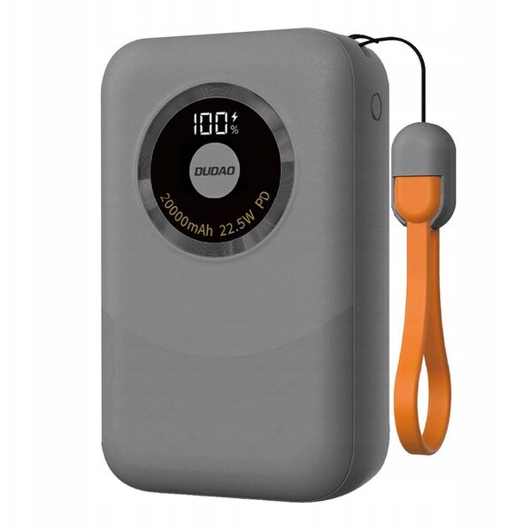 Powerbank Dudao K21 Mini 10000mAh 22.5W USB-A / USB-C - szary