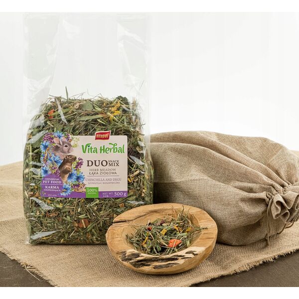 Vitapol VITAPOL - VITA HERBAL duo snack sianko łąka ziołowa szynszyl i kosztaniczka 500g