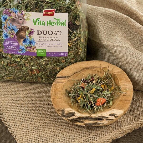 Vitapol VITAPOL - VITA HERBAL duo snack sianko łąka ziołowa szynszyl i kosztaniczka 500g