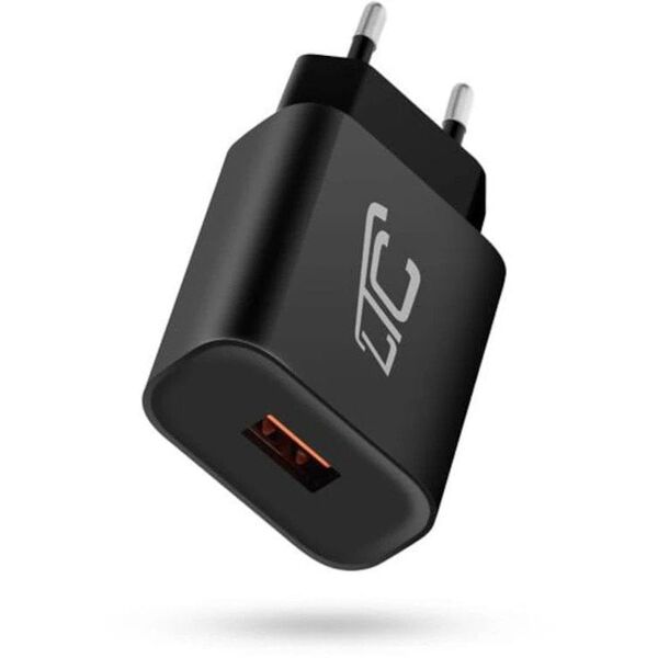 Ładowarka sieciowa LTC LXQC22, USB-A 3A QC 3.0 18W, czarna