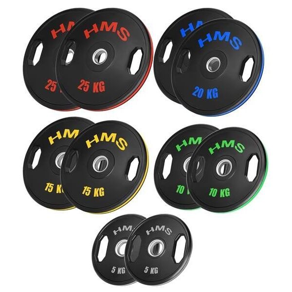 Σετ Ολυμπιακών Δίσκων Επικαλυμμένων 2 x 5 - 25 KG (150 KG) HMS