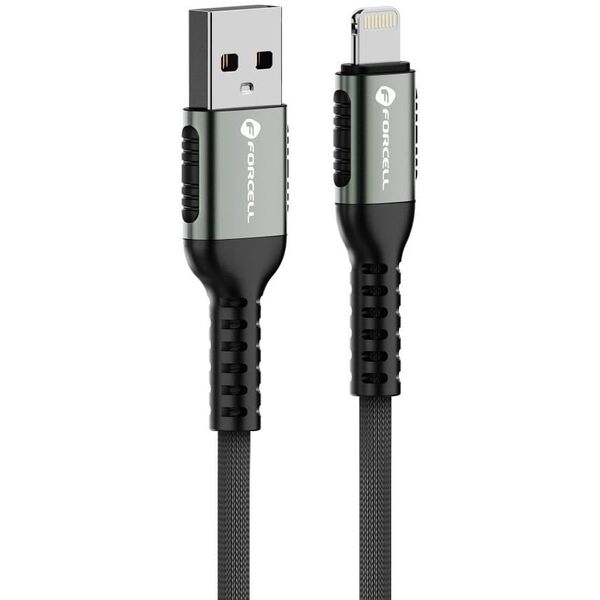 Καλώδιο USB A σε Lightning FORCELL F-Energy 2,4A 12W Cafule 0,25 m C257 μαύρο