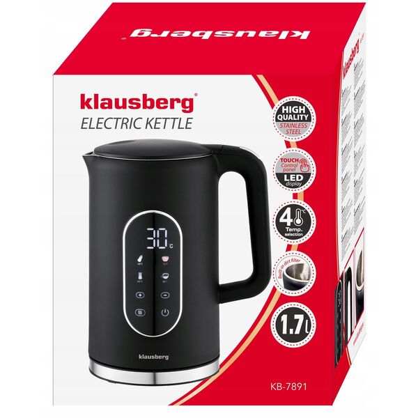 CZAJNIK ELEKTRYCZNY 1,7L KLAUSBERG KB-7891 LED REGULACJA TEMPERATURY