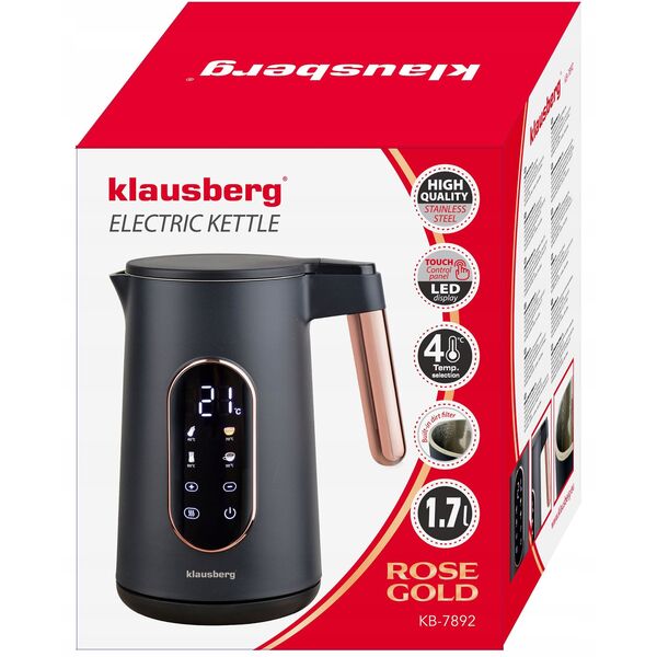 CZAJNIK ELEKTRYCZNY 1,7L KLAUSBERG KB-7892 LED REGULACJA TEMPERATURY