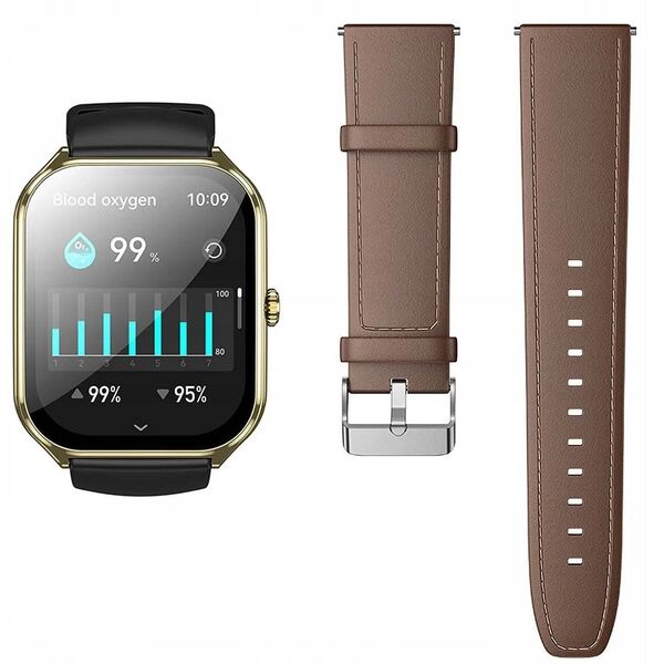 Smartwatch Hoco 1,96" AMOLED IP67 z funkcją rozmowy Y28 złoty