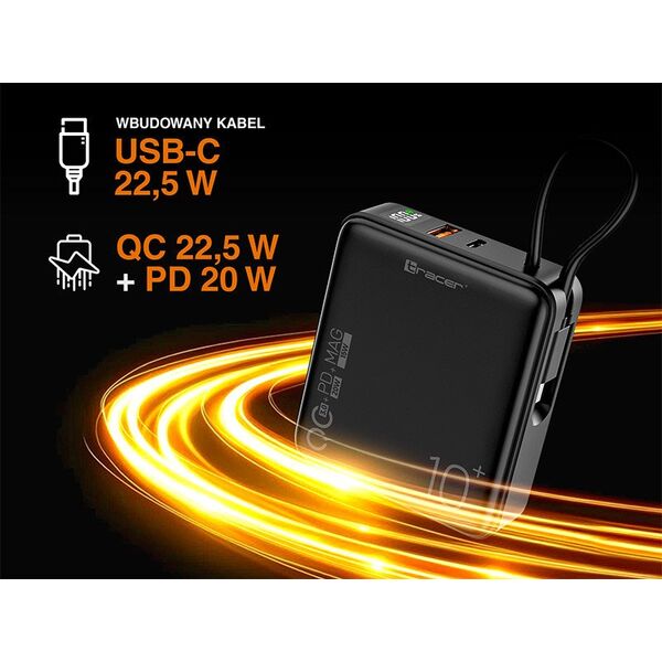 Φορητός φορτιστής TRACER Scout 10000mAh MAG+PD+QC
