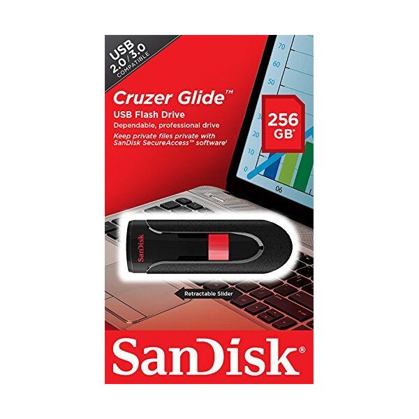Pendrive SanDisk Cruzer Glide, 256 GB  (SDCZ60-256G-B35)