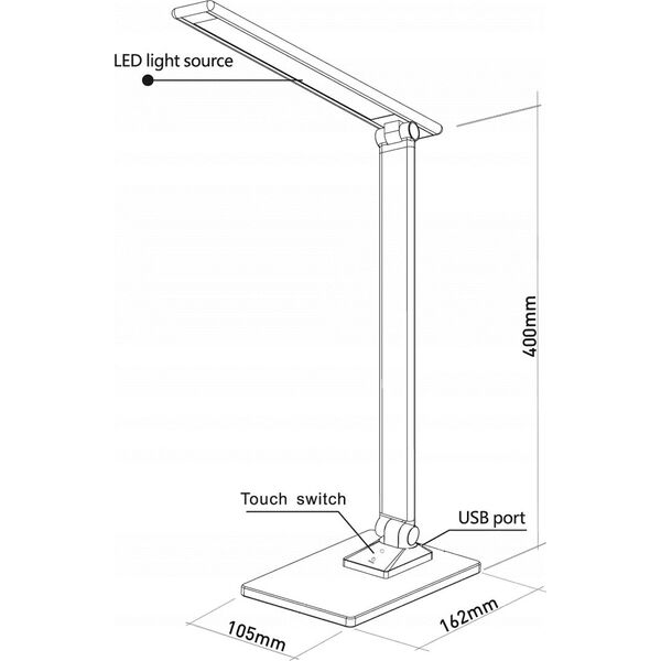 Lampka biurkowa Platinet srebrna  (PDLX14S)