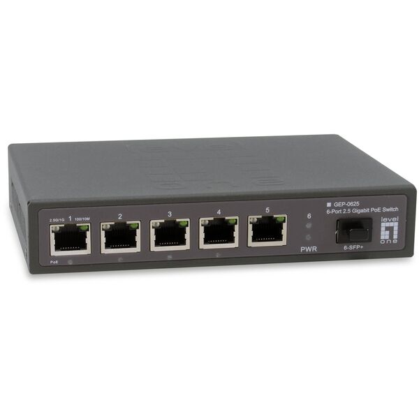 LevelOne Switch  6x GE GEP-0625 2.5GbE       57W   8xPoE+ sw