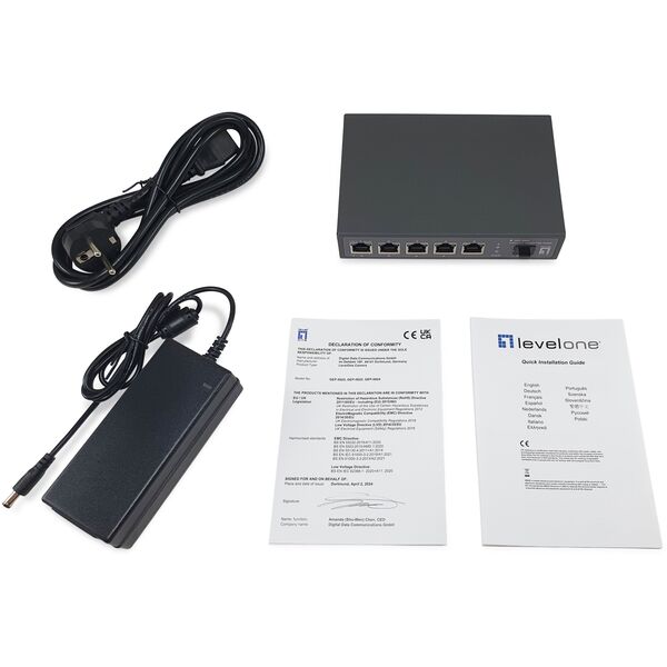 LevelOne Switch  6x GE GEP-0625 2.5GbE       57W   8xPoE+ sw