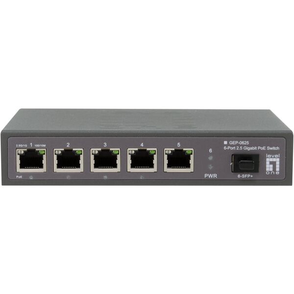 LevelOne Switch  6x GE GEP-0625 2.5GbE       57W   8xPoE+ sw