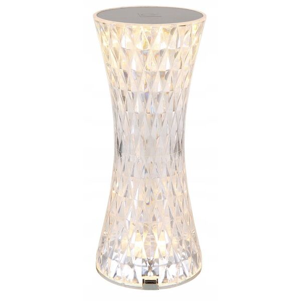 LED table lamp GLOBO GIXI, 1.5W RGBW, rechargeable, touch On/Off, crystal effect