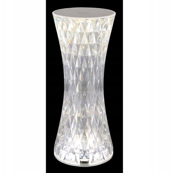 LED table lamp GLOBO GIXI, 1.5W RGBW, rechargeable, touch On/Off, crystal effect