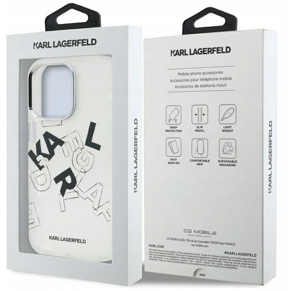 Etui Karl Lagerfeld IML Sketched Graphic do Apple iPhone 16 Pro Max przezroczysty