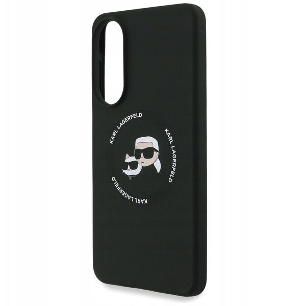 Etui Karl Lagerfeld Silicone Double Heads And Circle MagSafe do Samsung Galaxy S25 Edge czarny