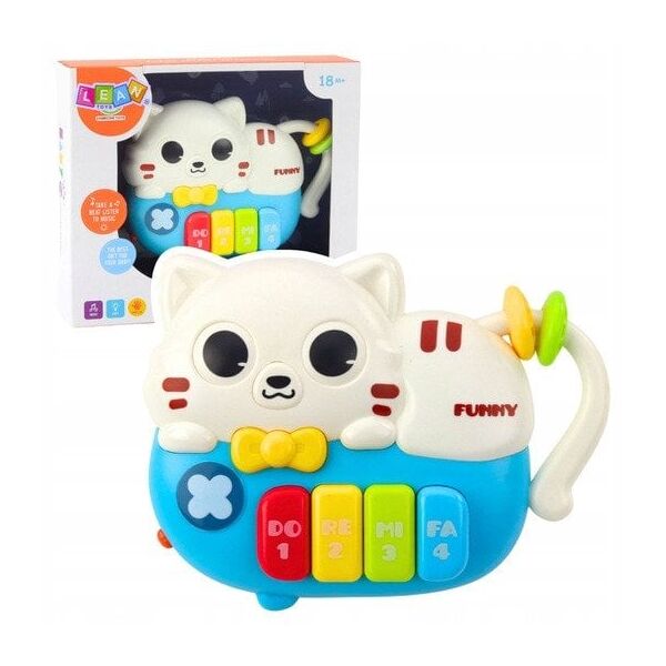 Mini Pianinko Dla Malucha Kotek Niebieski Światła Dźwięki