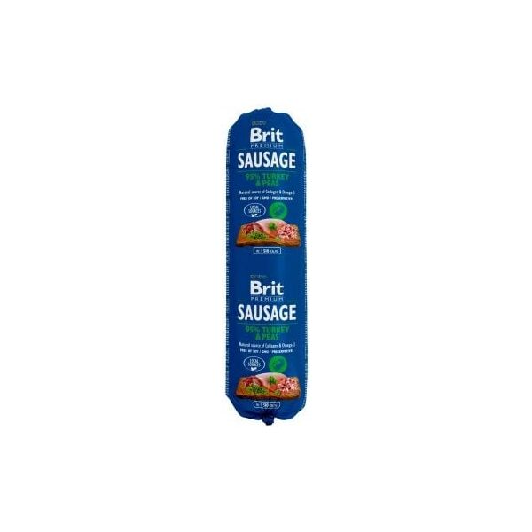Brit Premium Sausage indyk z groszkiem 800g