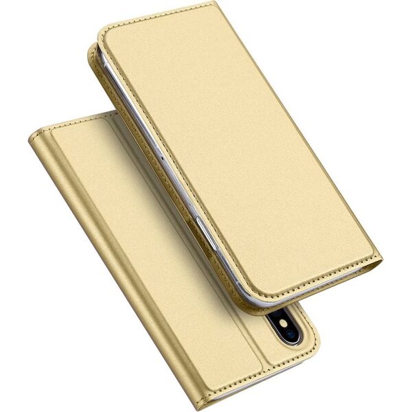 Dux Ducis Etui skin leather iPhone X/XS złote