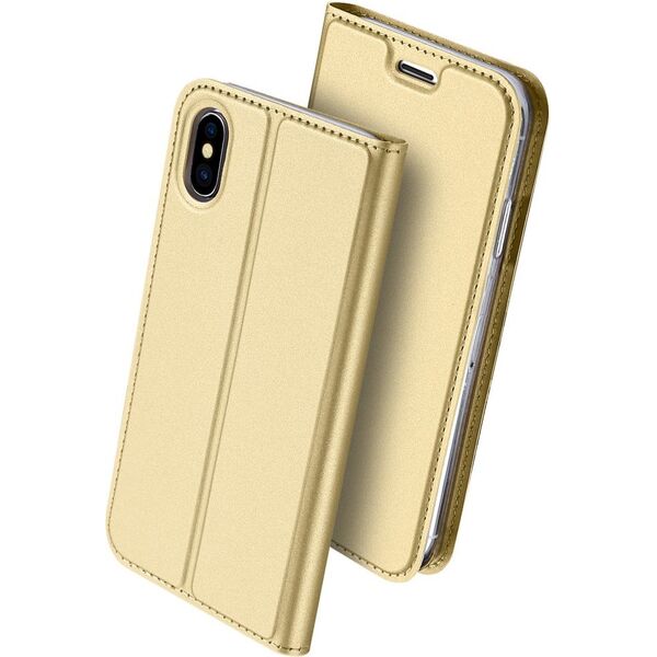 Dux Ducis Etui skin leather iPhone X/XS złote