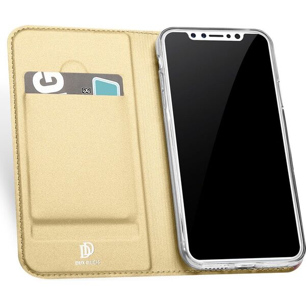 Dux Ducis Etui skin leather iPhone X/XS złote