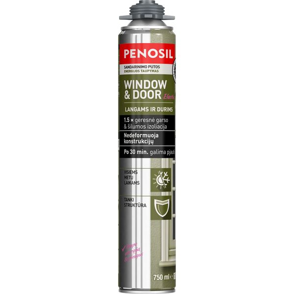 Penosil PENOSIL Langų & Durų elastingos pistoletinės sandarinimo putos 750 ml